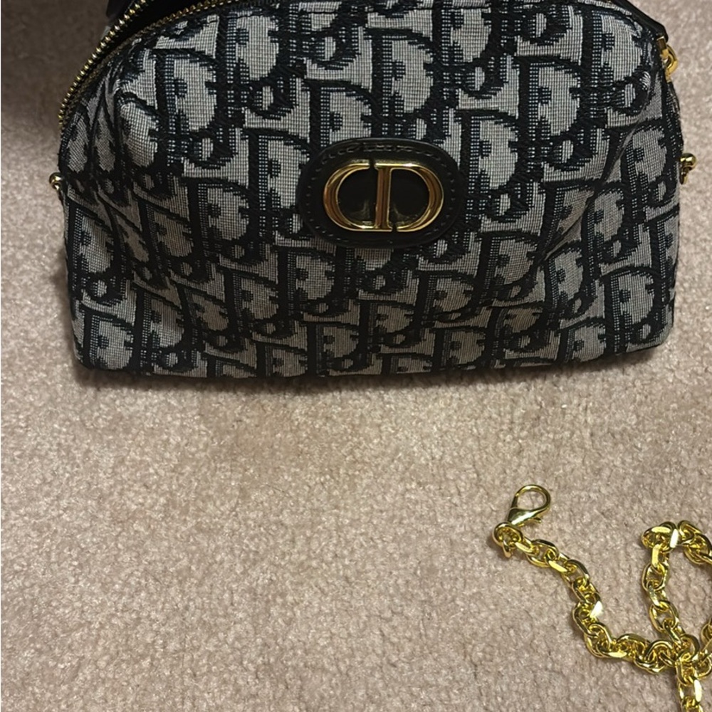 Dior Black and Gold Cosmetic Bag